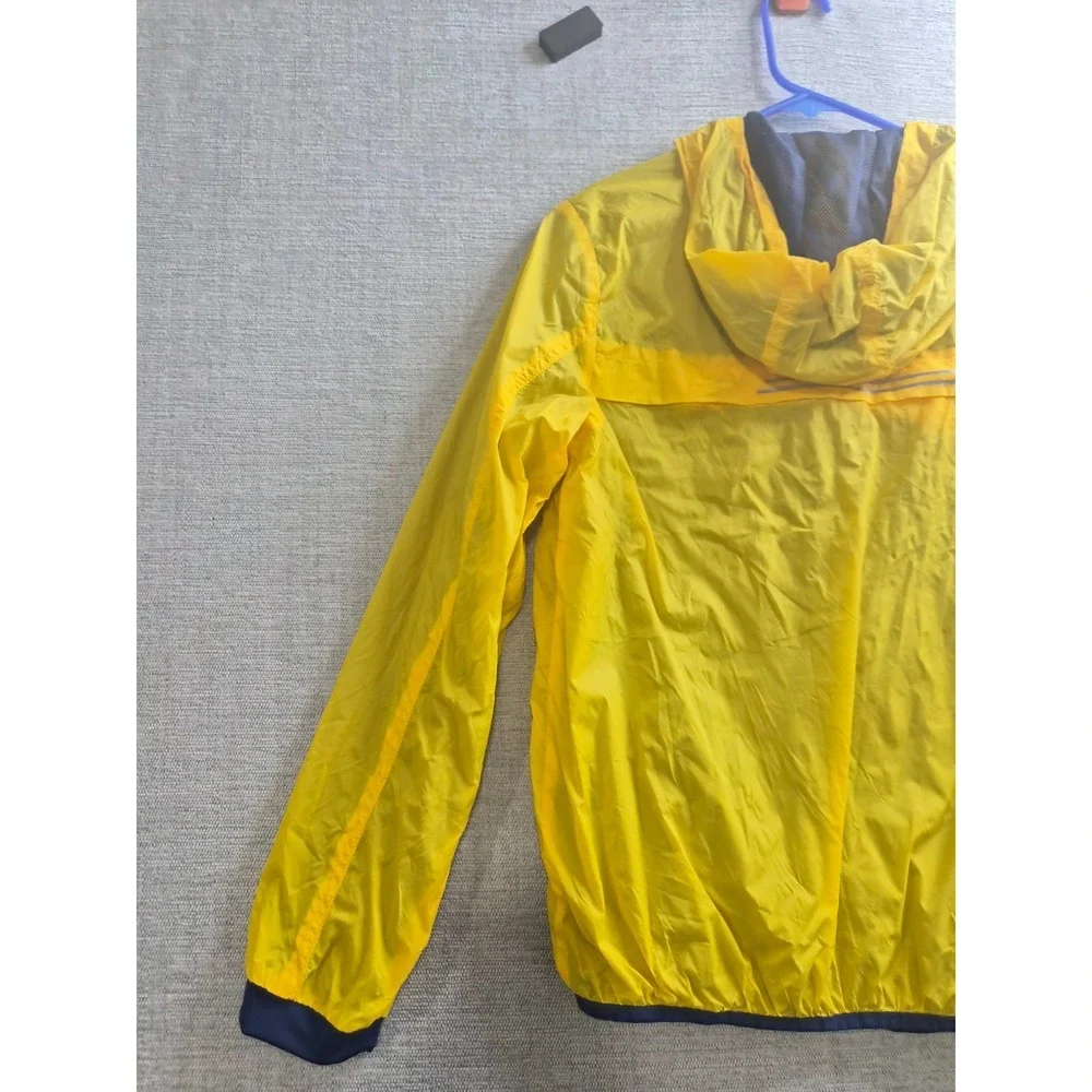 Perry Ellis Windbreaker Popover Packable Jacket Boys 14/16 Yellow Vented Back